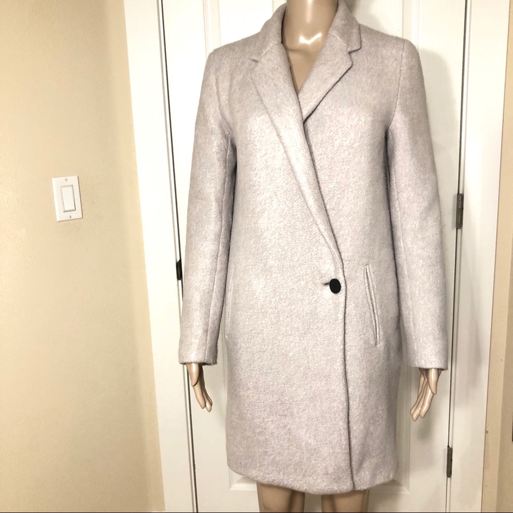 Zara Basic Heather Gray Winter Coat Small